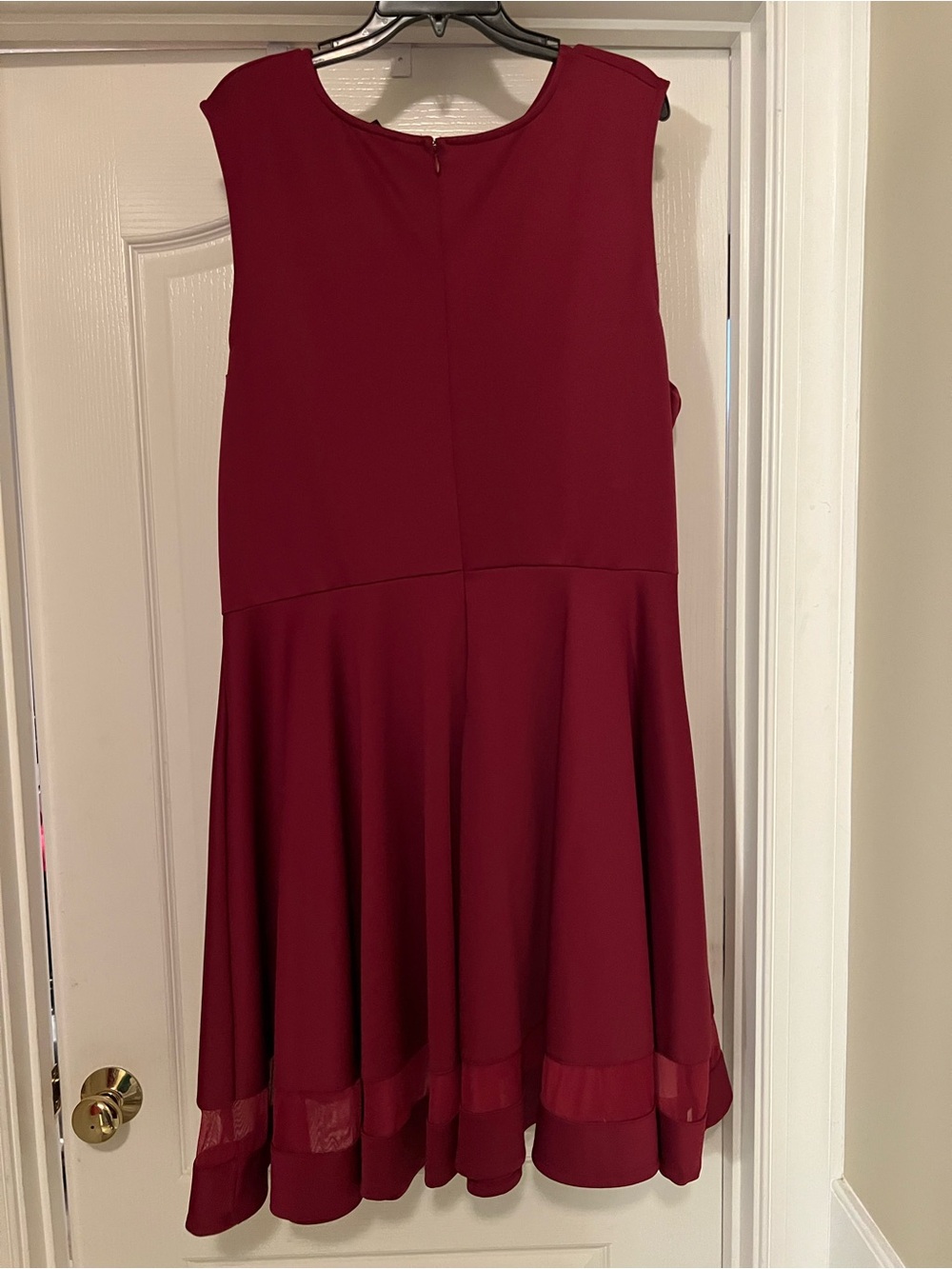Ashley Stewart Wine Sleeveless Fit & Flare Dress - Picture 2 of 4